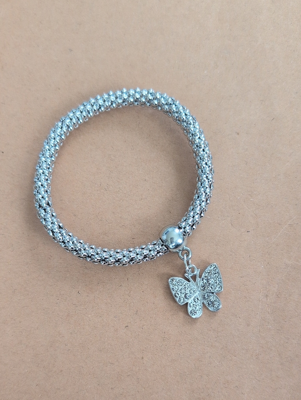 Silver Butterfly Charm Bracelet - Women's Jewelry